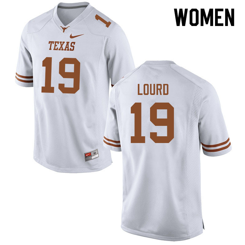 Women #19 Cole Lourd Texas Longhorns College Football Jerseys Sale-White
